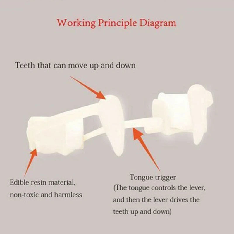 Vampire Teeth Dentures Fangs Classic PP Halloween Party Cosplay Prop Halloween Party Costume Props Party Peaceful Pleasures Health and Wellness