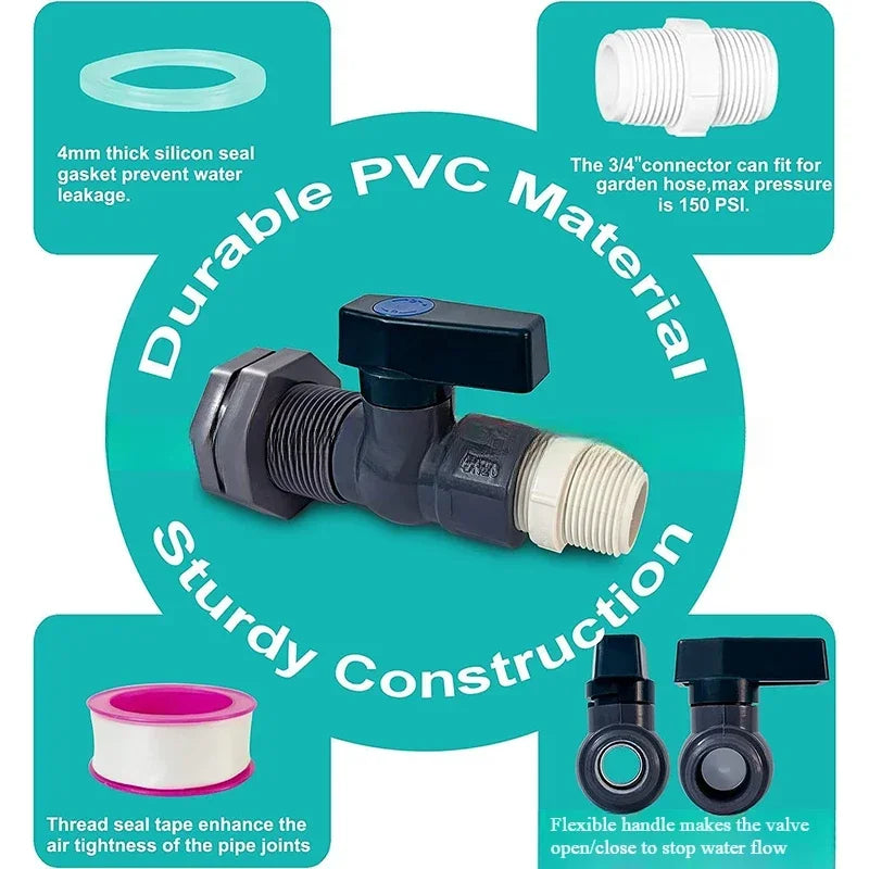 PVC Rain Barrel Spigot Kit – Drain Adapter & Connector