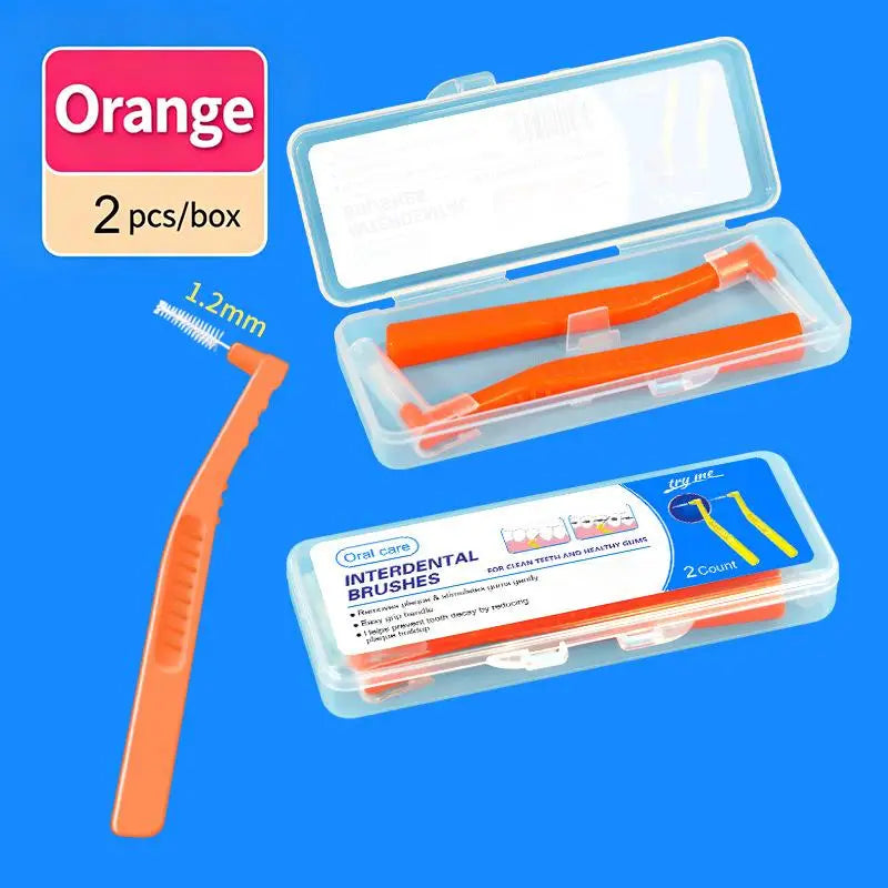 2/5Pcs L-shaped Interdental Brushes Portable Soft Bristle Interdental Cleaners Brushes Travel Peaceful Pleasures Health and Wellness B3