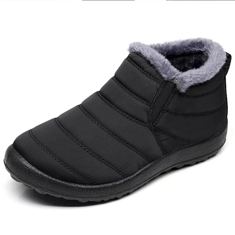 HAJINK Men's Slip-On Snow Boots – Waterproof Fur-Lined Winter