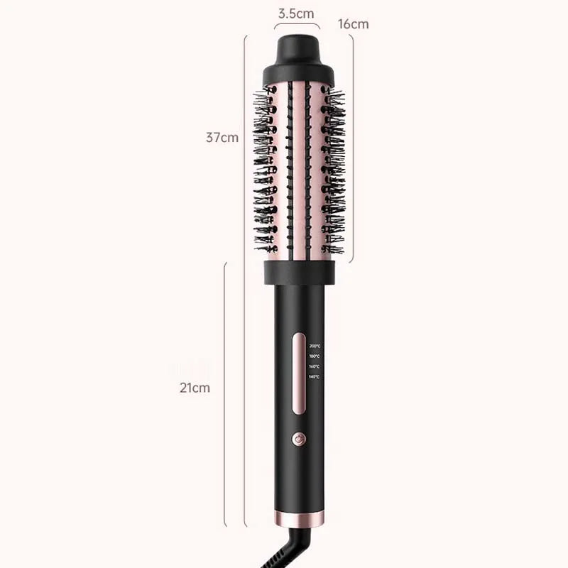 Ceramic Coating Thermal Hair Curler Brush Curling & Straightening 3-in-1 Hair Styling Comb & Blow-Drying Straightener Peaceful Pleasures Health and Wellness