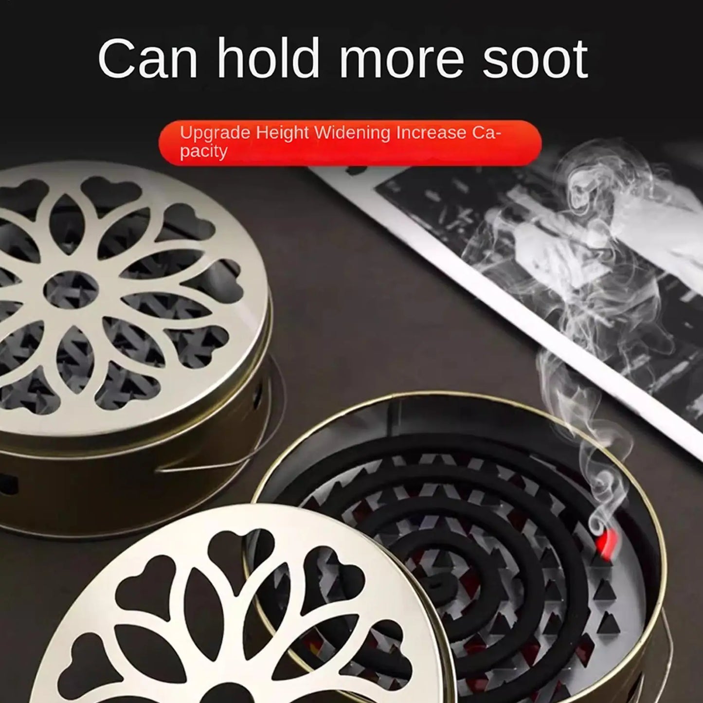Portable Stainless Steel Coil & Incense Holder Box with Lid
