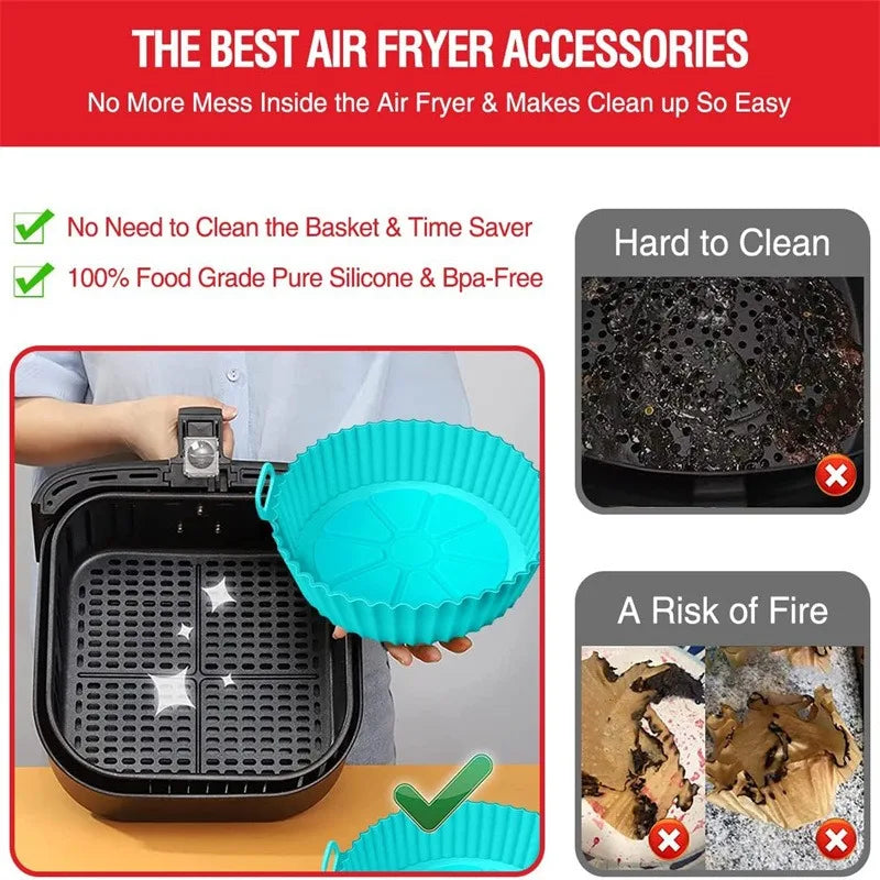 Silicone Baking Pans Set, Air Fryer Accessories for Cake Decorating, Muffin Molds, Kitchen Utensils & Gadgets, Aerogrill Peaceful Pleasures Health and Wellness