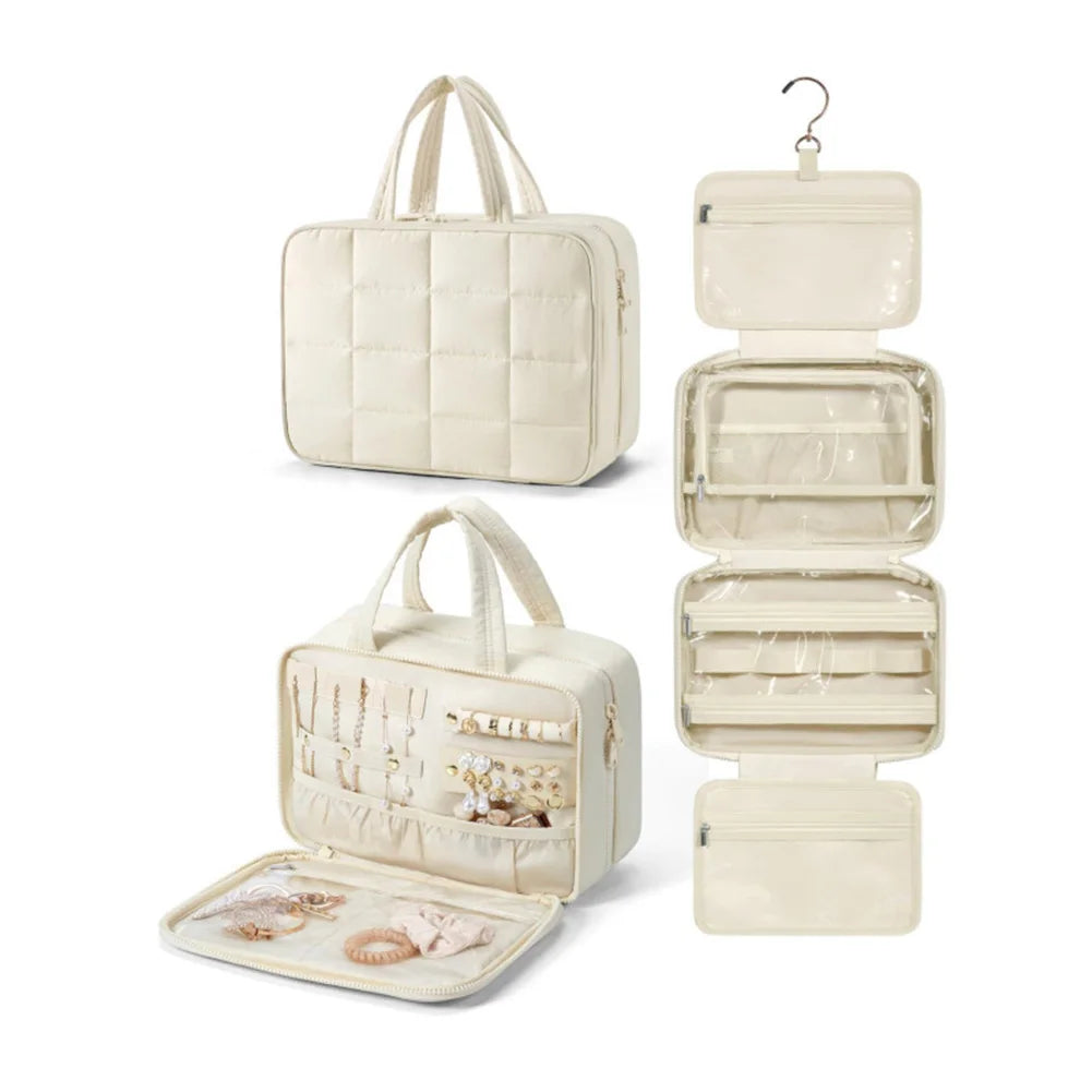 Travel Hanging Toiletry Bag with Jewelry Organizer | Multi-Pocket