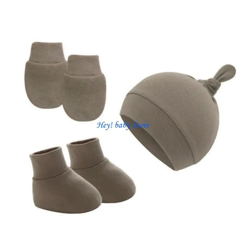 Newborn Baby Cotton Hat Mittens & Socks Set | 0-12 Months