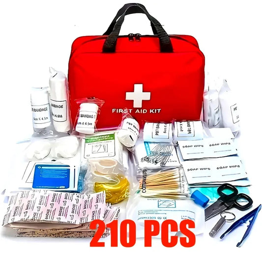 First Aid Kit 200+ Pcs – Cars, Trucks, Camping & Emergencies First Aid Kit Peaceful Pleasures Health and Wellness First Aid Kit
