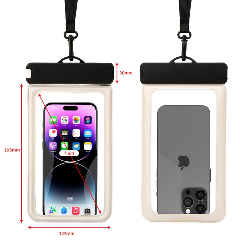 phone waterproof case phone armbands and pouches diving phone case swimming bag phone IPX8 waterproof bag under water floating Peaceful Pleasures Health and Wellness