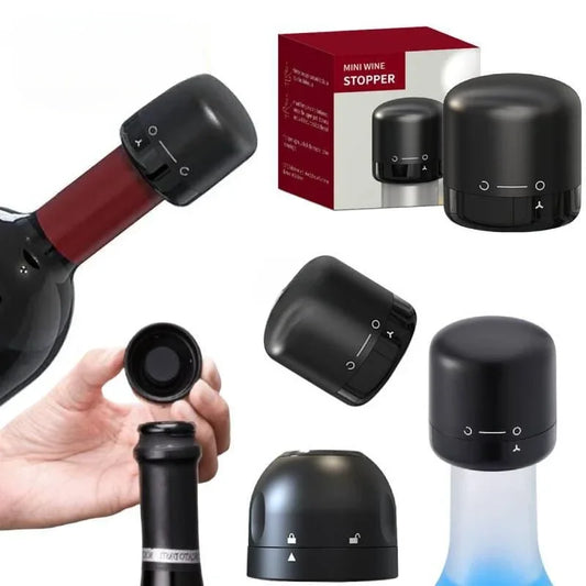 Champagne & Wine Bottle Stopper | Silicone Vacuum Seal Cork Wine Bottle Stopper Peaceful Pleasures Health and Wellness