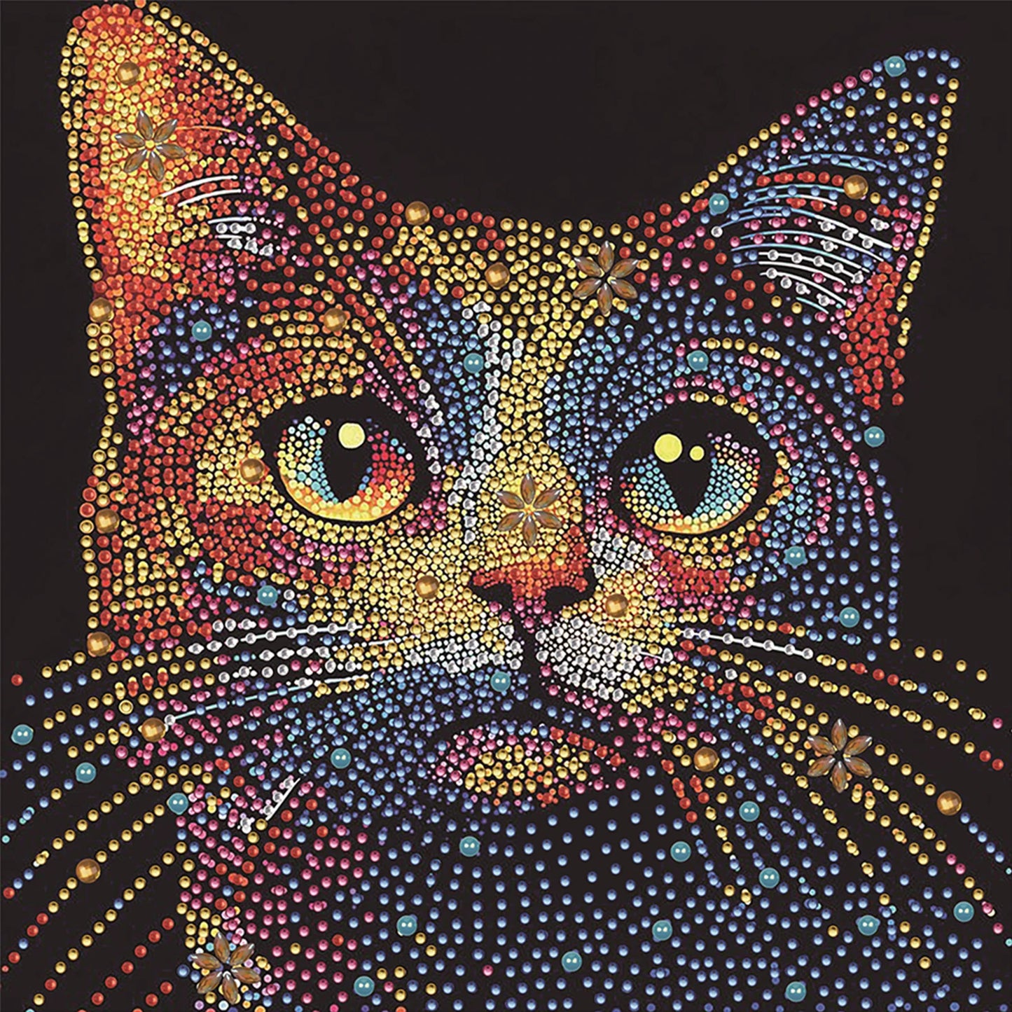 Cat Special Shaped DIY Partial Drill Diamond Painting Kits for Adults Beginners Home Decor Diamonds Dots Gem Art Kits 30x30cm Peaceful Pleasures Health and Wellness Colorful Cat Face