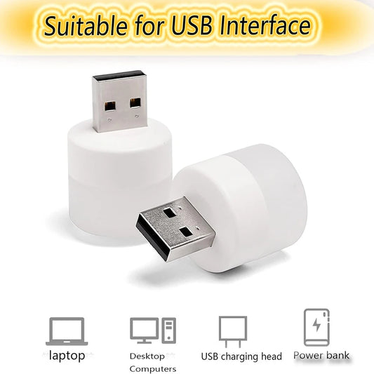 Mini USB LED Night Light | Warm White Eye Protection Reading Lamp USB LED Night Light Peaceful Pleasures Health and Wellness
