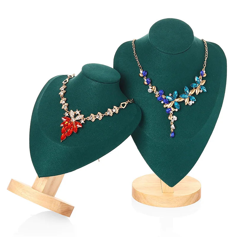 Model Bust Show Exhibitor Velvet Jewelry Display Necklace Pendants Mannequin Jewelry Stand Organizer 3 Colors Peaceful Pleasures Health and Wellness