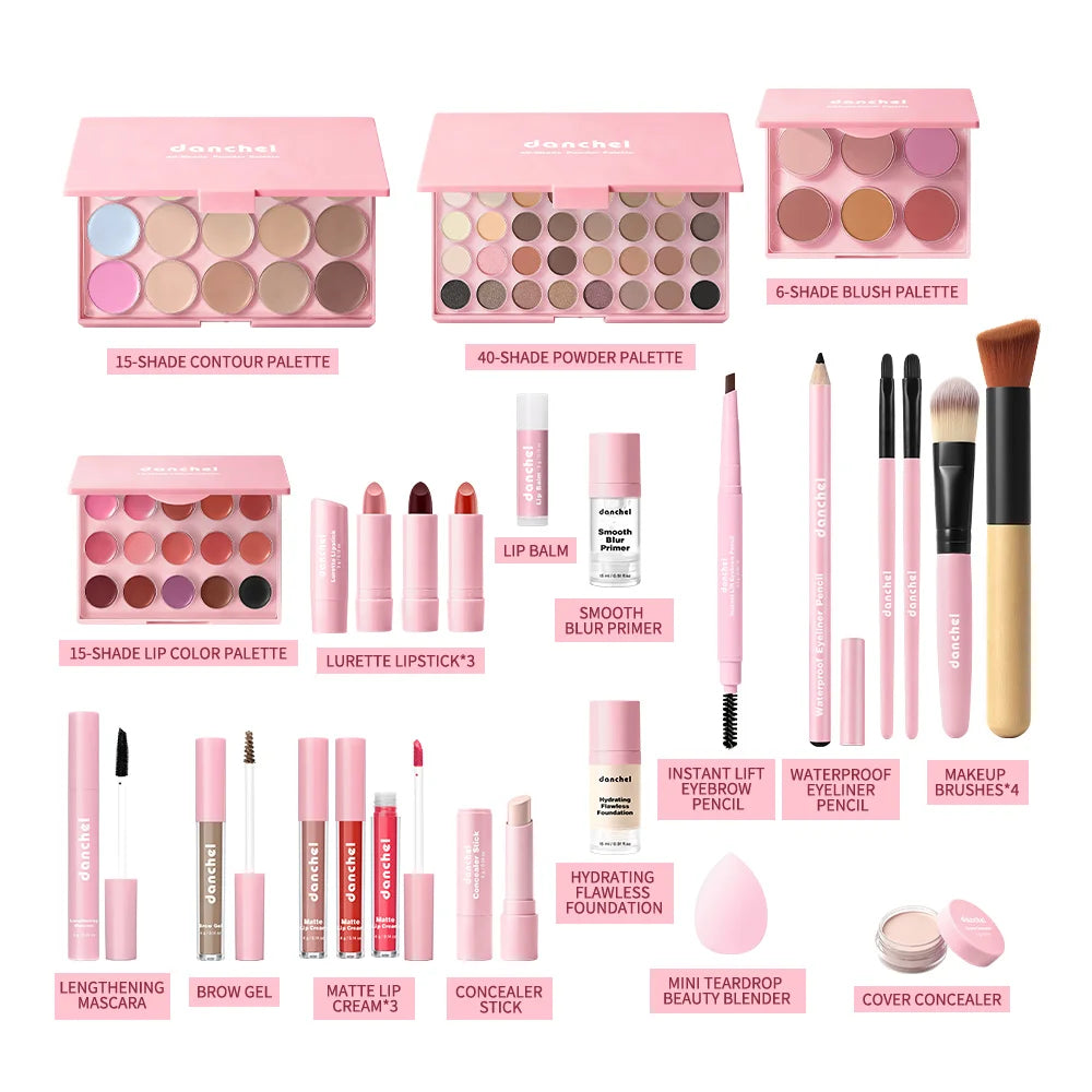 All In One Makeup Set for Full Face Base Concealer Contour Highlight Blush Palette Eyebrow Pencil Eye Shadow Lip Makeup Kit Peaceful Pleasures Health and Wellness
