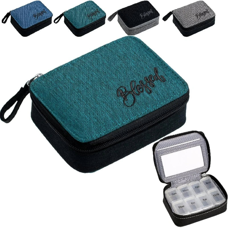 Pill Organizer Case, Weekly Pill Box for Vitamin and Supplement Holder, 7-Day Travel Organizer Medicine Case Peaceful Pleasures Health and Wellness