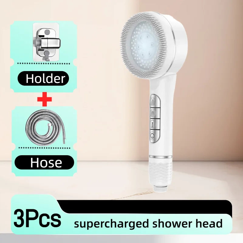 Gold Handheld Rain Shower Head Set – 4-Mode Water Saving