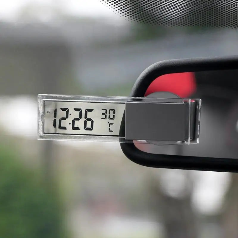 LCD Digital Thermometer Clock Car Truck Indoor Outdoor Temperature