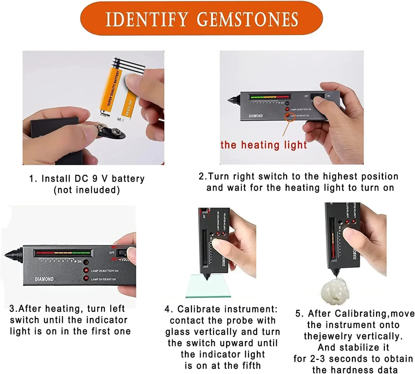 HOMEFISH Diamond Tester High Accuracy Diamond Tester Pen Jewelry Diamond Tester Professional Diamond Selector Diamond Tester Kit Peaceful Pleasures Health and Wellness
