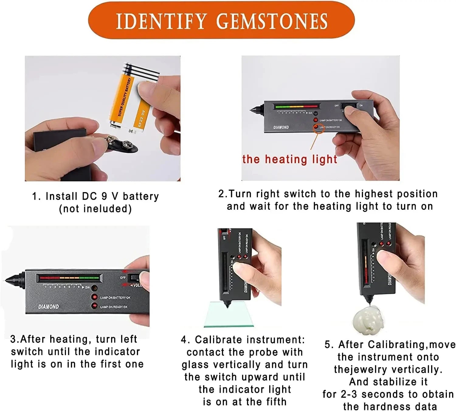 Diamond Tester High Accuracy Diamond Tester Pen Jewelry Diamond Tester Professional Diamond Selector Diamond Tester Kit Peaceful Pleasures Health and Wellness