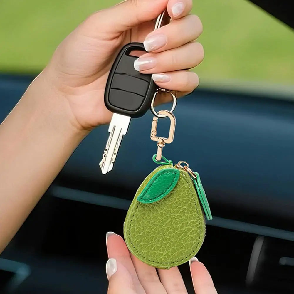 Cute Fruit Coin Purse Keychain | Cherry Blueberry PU Leather