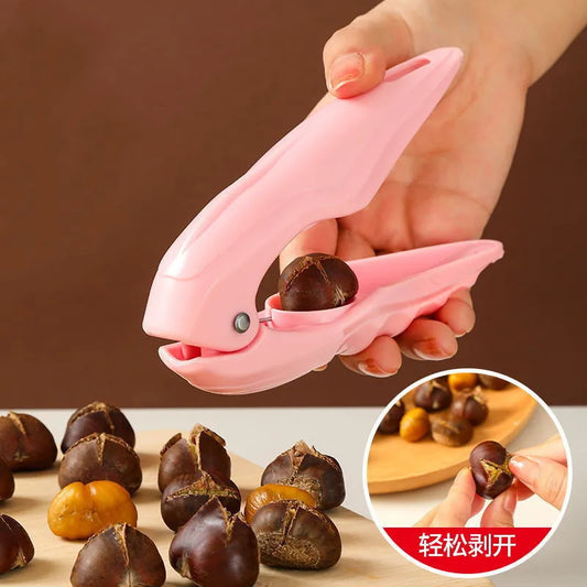 Stainless Steel Chestnut Clip Machine Nutcracker Opener Tool Nuts Walnut Cut Sheller Chestnut Shelling Cutter Kitchen Gadgets Peaceful Pleasures Health and Wellness