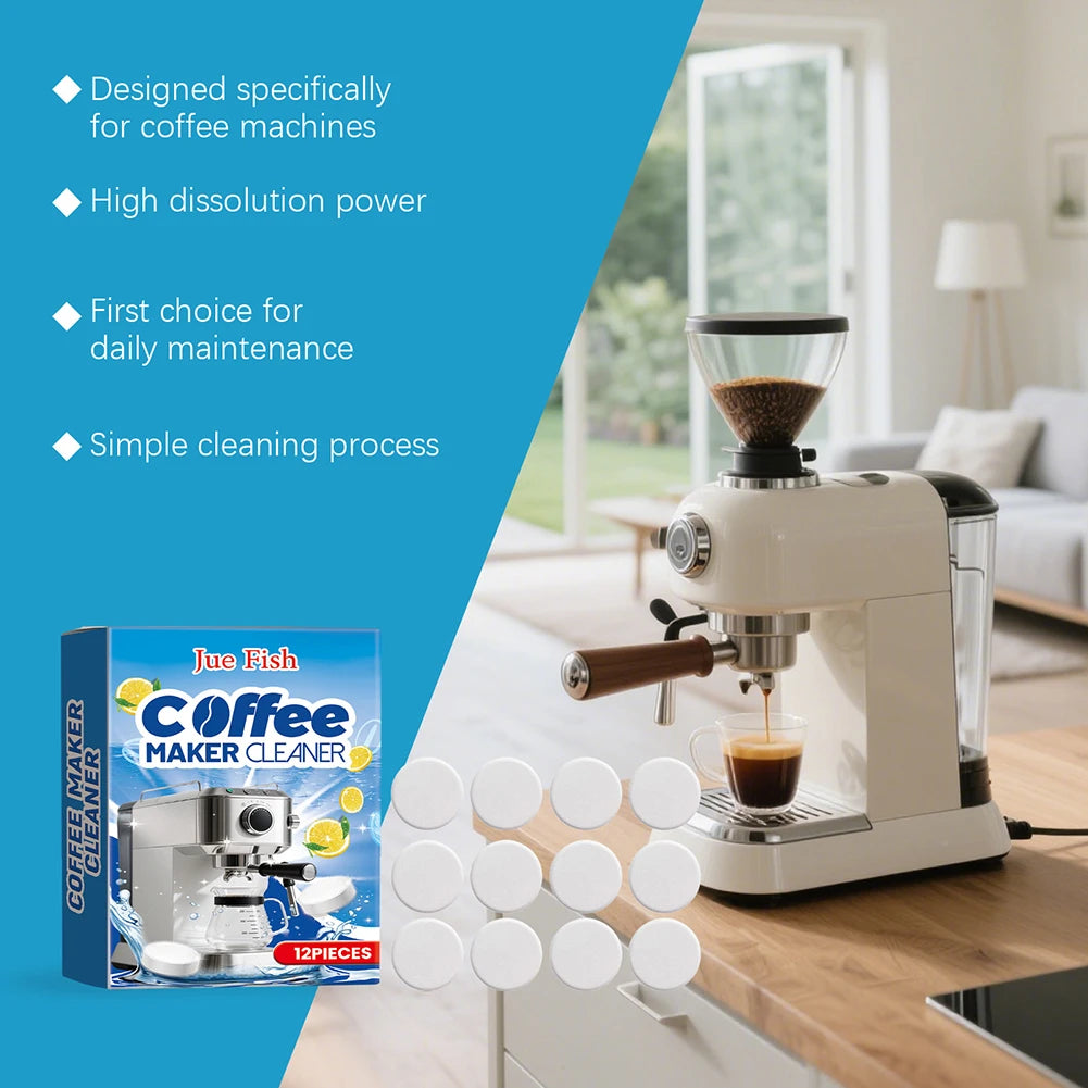 Coffee Machine Cleaner Descaler Tablets Coffee Maker Deep Cleaning Grinder Descaling Cleaning Tabs Universal Effervescent Tablet Peaceful Pleasures Health and Wellness