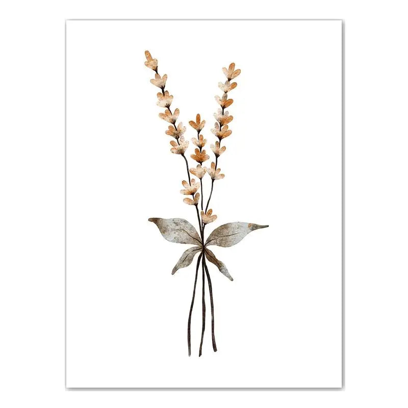 Boho Plant Wildflower Wall Art, Nordic Botanical Canvas Painting | Minimalist Poster for Living Room Bedroom Decor Peaceful Pleasures Health and Wellness 04 40x50cm No Frame China Mainland