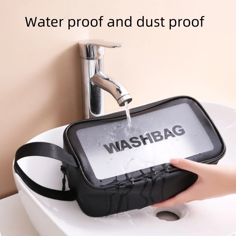 Large Transparent Waterproof Cosmetic Travel Bag | PVC Makeup