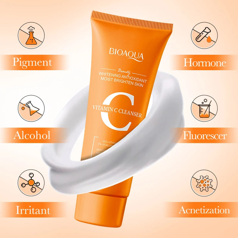 BIOAQUA Vitamin C Facial Cleanser – Brightening Foam Face Wash
