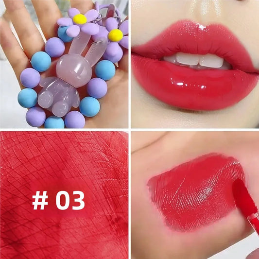 SAM SUGAR Rabbit Keychain Lip Gloss | Mirror Glaze Waterproof Lip Gloss Oasis Select
