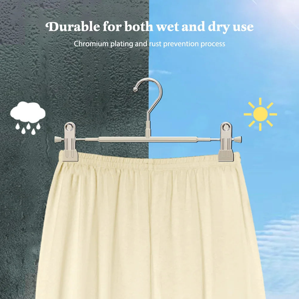 10-Pack Adjustable Clip Pants & Skirt Hangers | Non-Slip Steel
