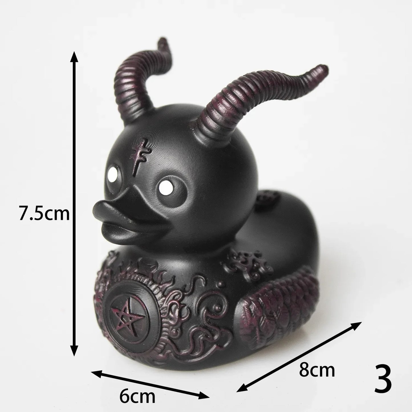 Devil Punk Duck Desktop Ornament Electric Syllable Death Rock Duck Dark Halloween Decoration Doll Peaceful Pleasures Health and Wellness Satan duck