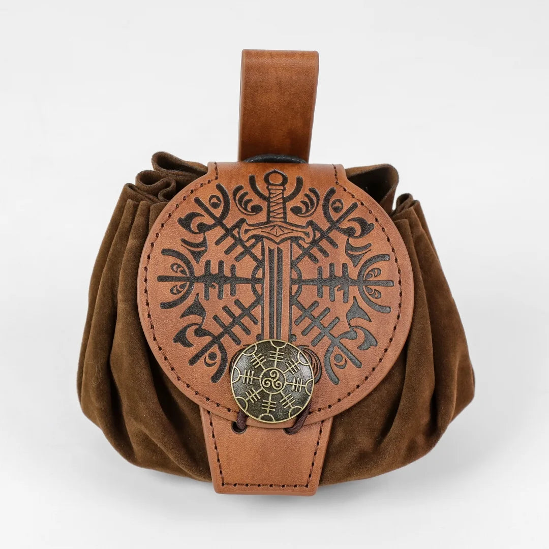 Steampunk Medieval Punk Fanny Packs Men Pu Leather Coin Purse
