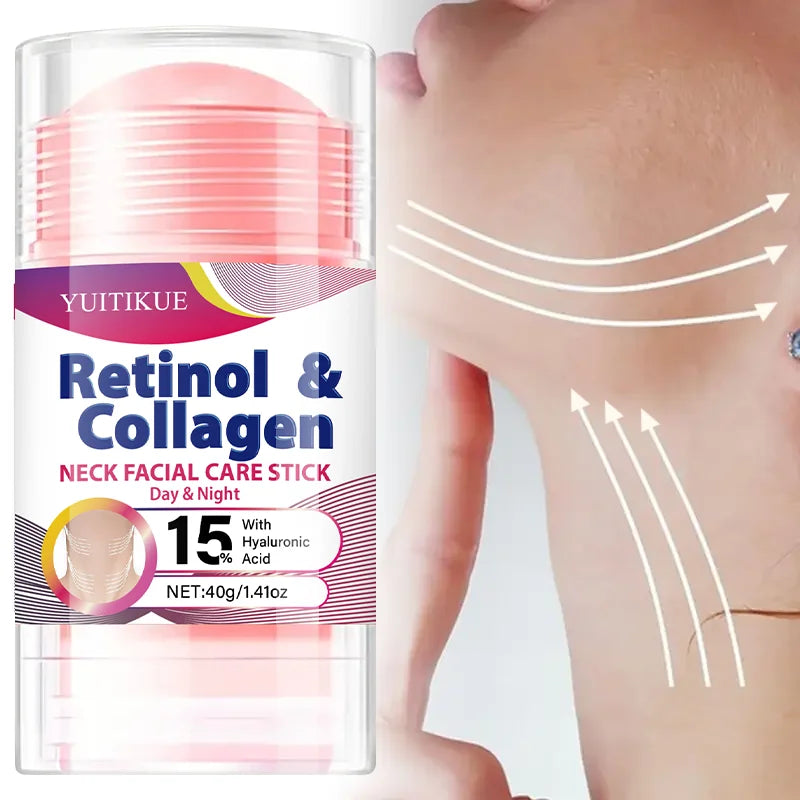 YUITIKUE Retinol Collagen Neck Care Stick 40g - Day Night Hydrating Firming 15% Hyaluronic Acid, Goddess Neck Treatment Peaceful Pleasures Health and Wellness