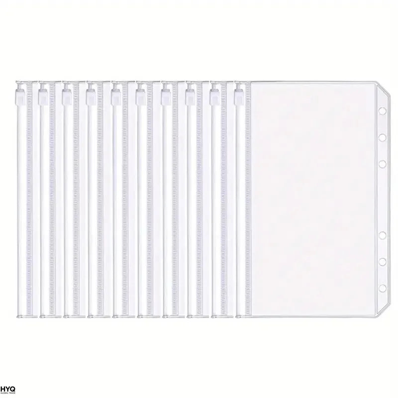 6 Holes A6 Binder Pockets Clear Zipper Folders Ring Loose Leaf