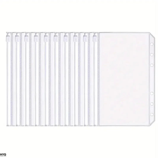 6 Holes A6 Binder Pockets Clear Zipper Folders Ring Loose Leaf Peaceful Pleasures Health and Wellness Default Title