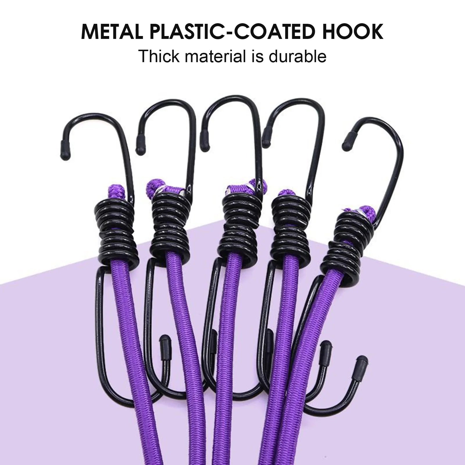 Bungee Cords with Hooks Portable Durable Binding Ropes Bungee Cords for Camping Luggage Roof Racks Car Tents Tarps Bikes Peaceful Pleasures Health and Wellness