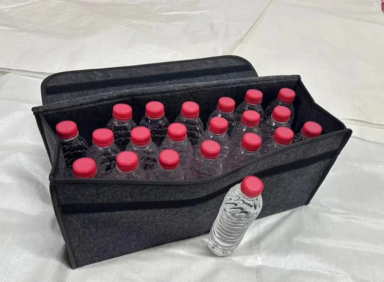 Large Anti Slip Compartment Boot Storage Organizer Tool Car Storage Bag Car Trunk Organizer Soft Felt Storage Box Accessories Peaceful Pleasures Health and Wellness