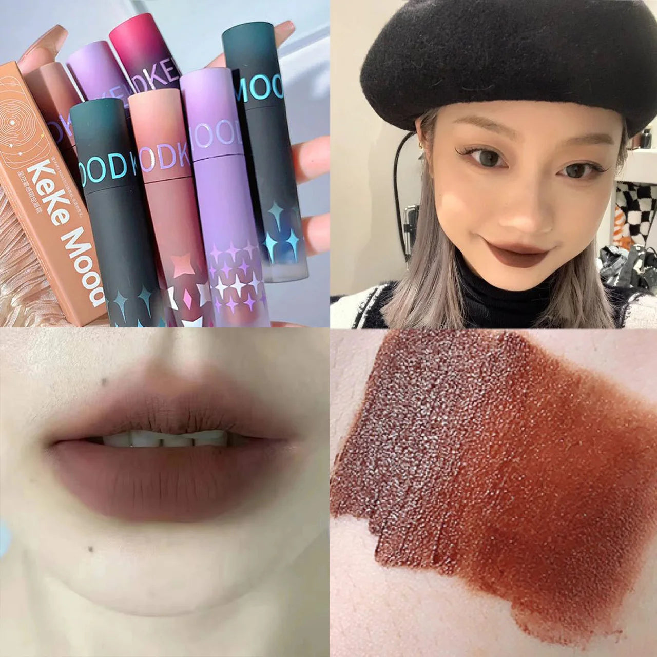 Gothic Matte Lipstick – Waterproof Dark Lip Color | KEKE MOOD