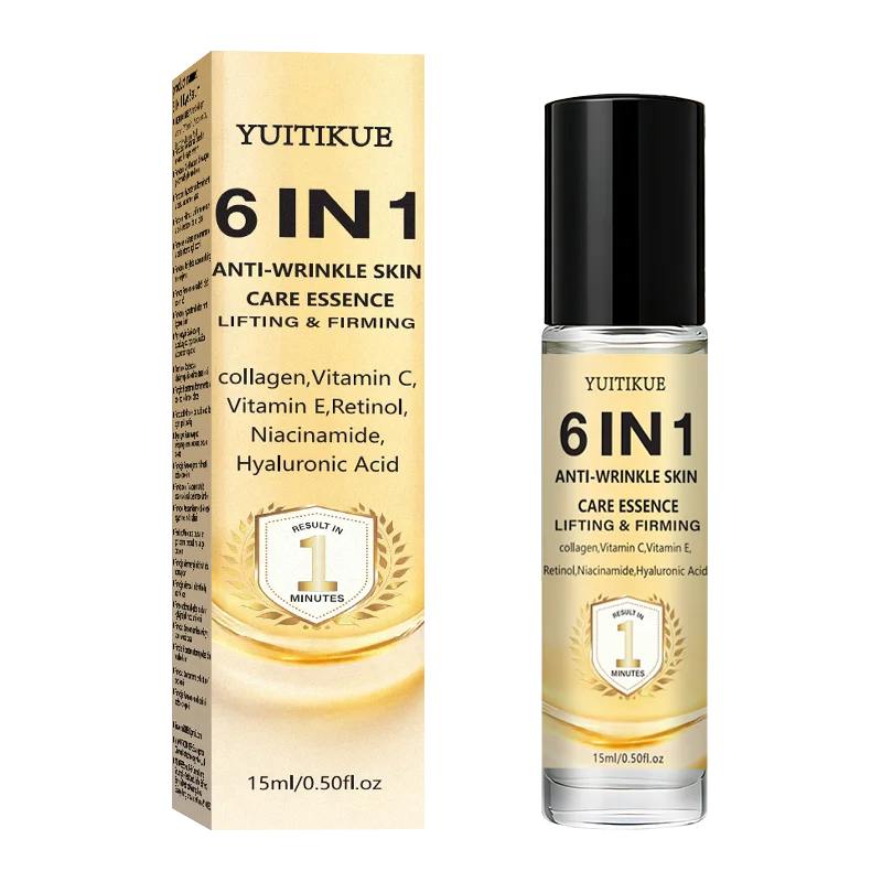 Yuitikue 6IN1 Anti-Wrinkle Skin Care Essence, 1-Minute Lifting & Firming Serum with Collagen, Retinol & Hyaluronic Acid, 15ml Peaceful Pleasures Health and Wellness 1PC 15ml