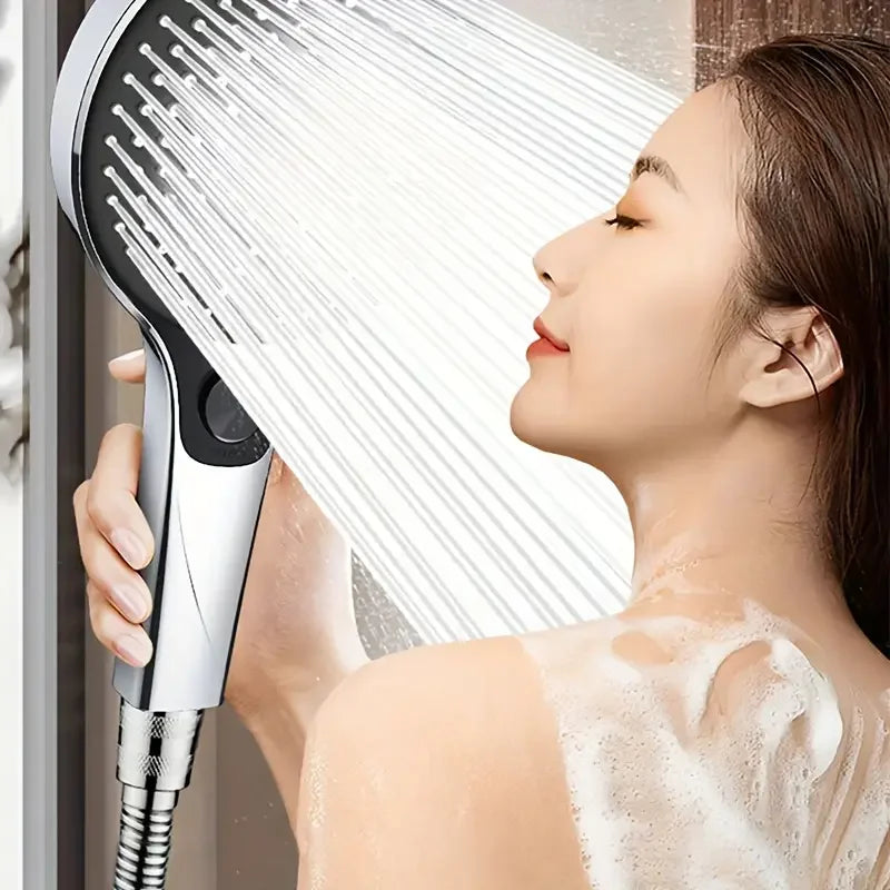 3-Speed High-Pressure Shower Head Set | Large Panel, Water Saving