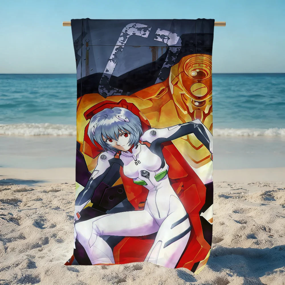 Rei EVA Anime Quick-Dry Beach Towel | Soft Microfiber Pool Towel Anime Beach Towel Peaceful Pleasures Health and Wellness