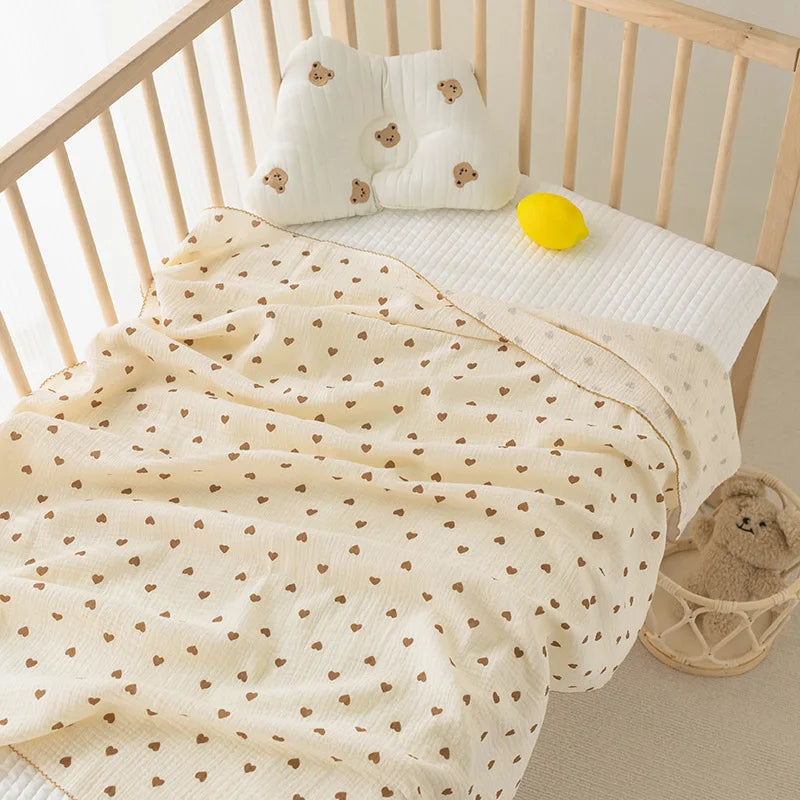 Battilo 100% Cotton Baby Blanket Soft Breathable Muslin Swaddle Blanket for Newborn Infant Plaid Receiving Blankets Toddler Gift Peaceful Pleasures Health and Wellness Love 110x100cm( 2Layers)