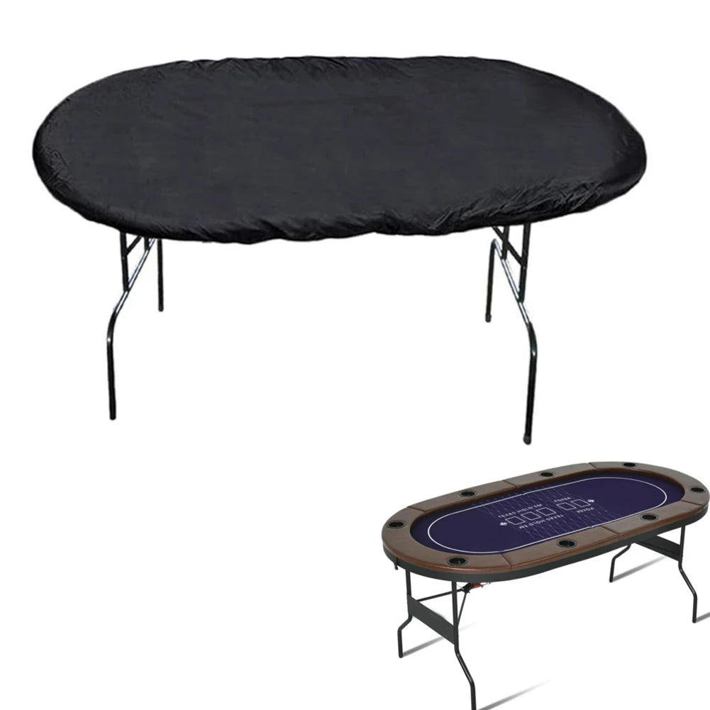 Oval Poker Table Cover 244x122cm 420D Oxford Waterproof Game Cloth
