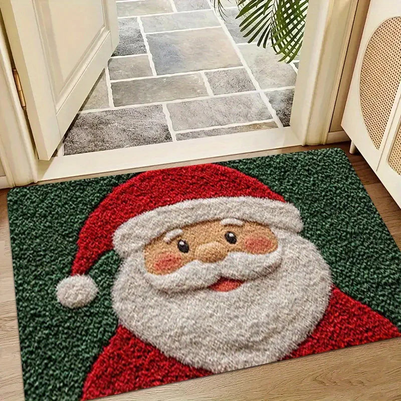 Christmas Tree Santa Claus Elk Christmas Entry Door Floor Mat Festive Decorations Carpet Bathroom Anti-slip Mat Entrance Doormat Peaceful Pleasures Health and Wellness