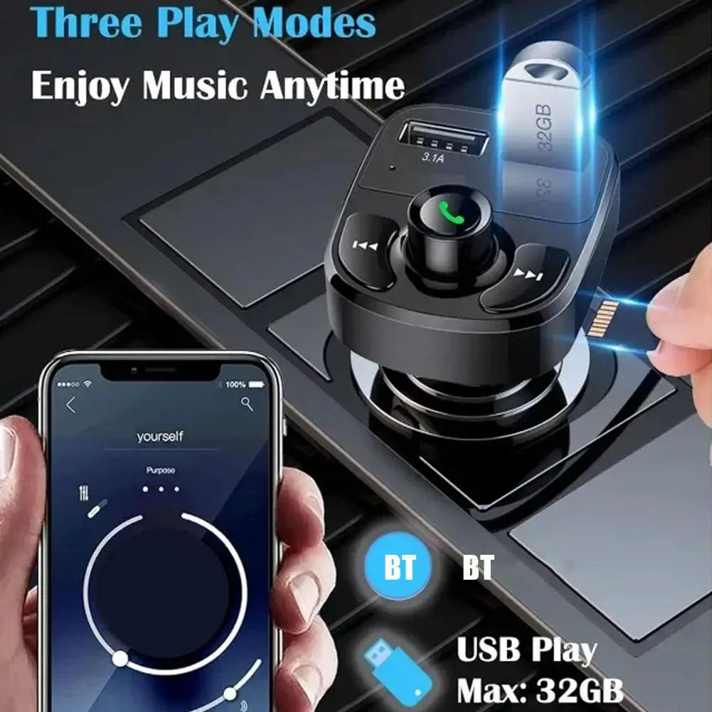 Bluetooth 5.0 FM Transmitter Car Kit – Dual USB & Hands-Free