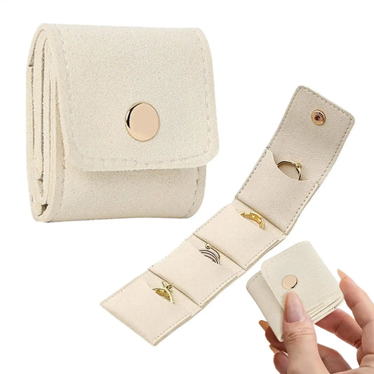 Foldable Travel Jewelry Organizer Case | Buckle Pouch & Dividers Travel Jewelry Organizer Peaceful Pleasures Health and Wellness