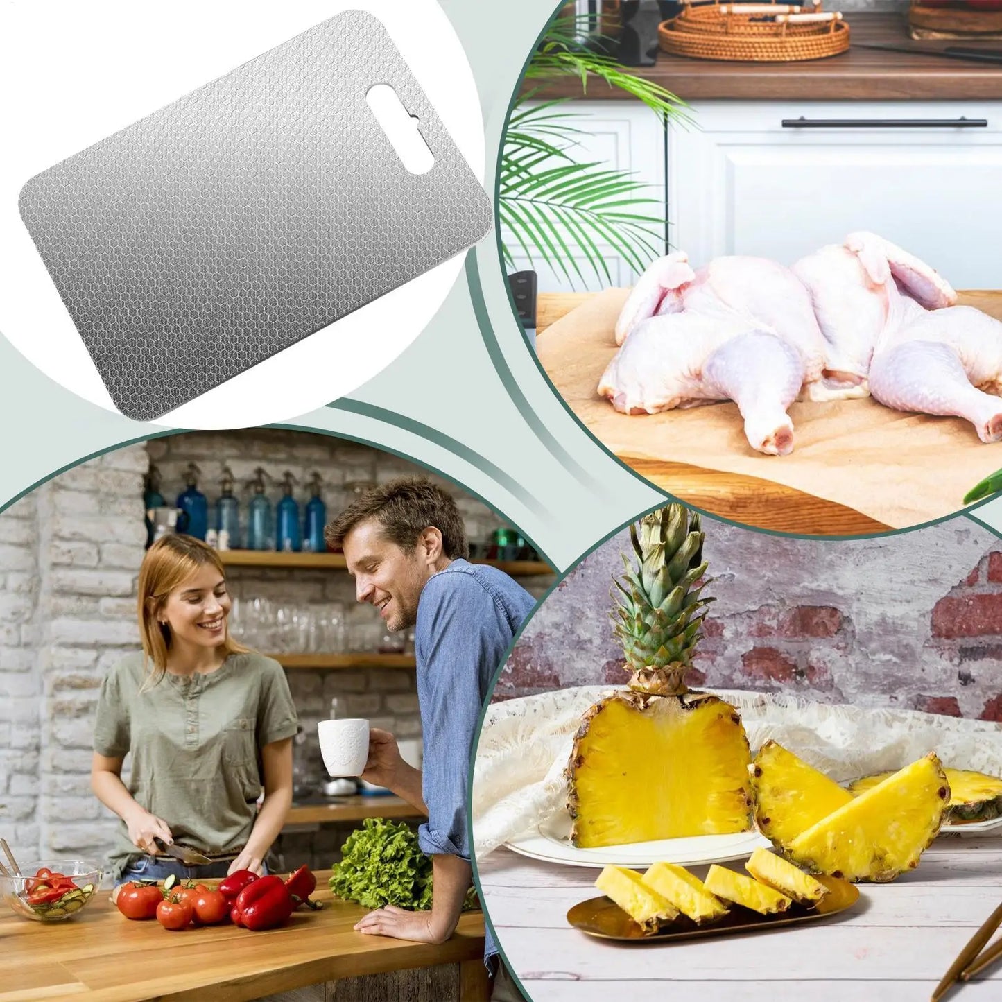 Double-Sided Stainless Steel Cutting Board | Dishwasher Safe Stainless Steel Cutting Board Peaceful Pleasures Health and Wellness
