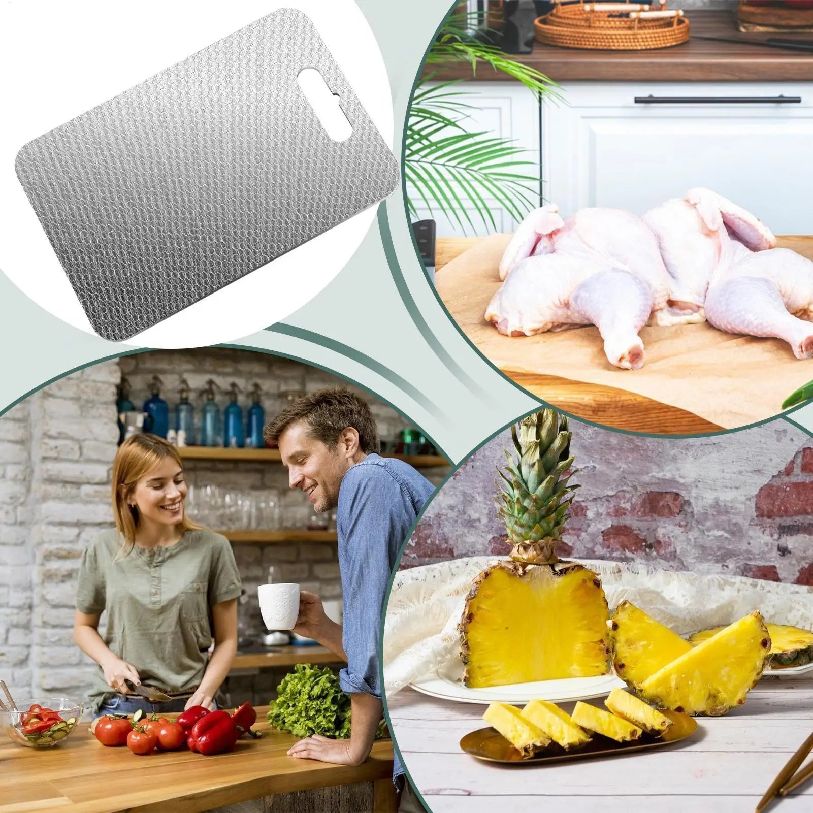 Double-Sided Stainless Steel Cutting Board | Dishwasher Safe Stainless Steel Cutting Board Peaceful Pleasures Health and Wellness