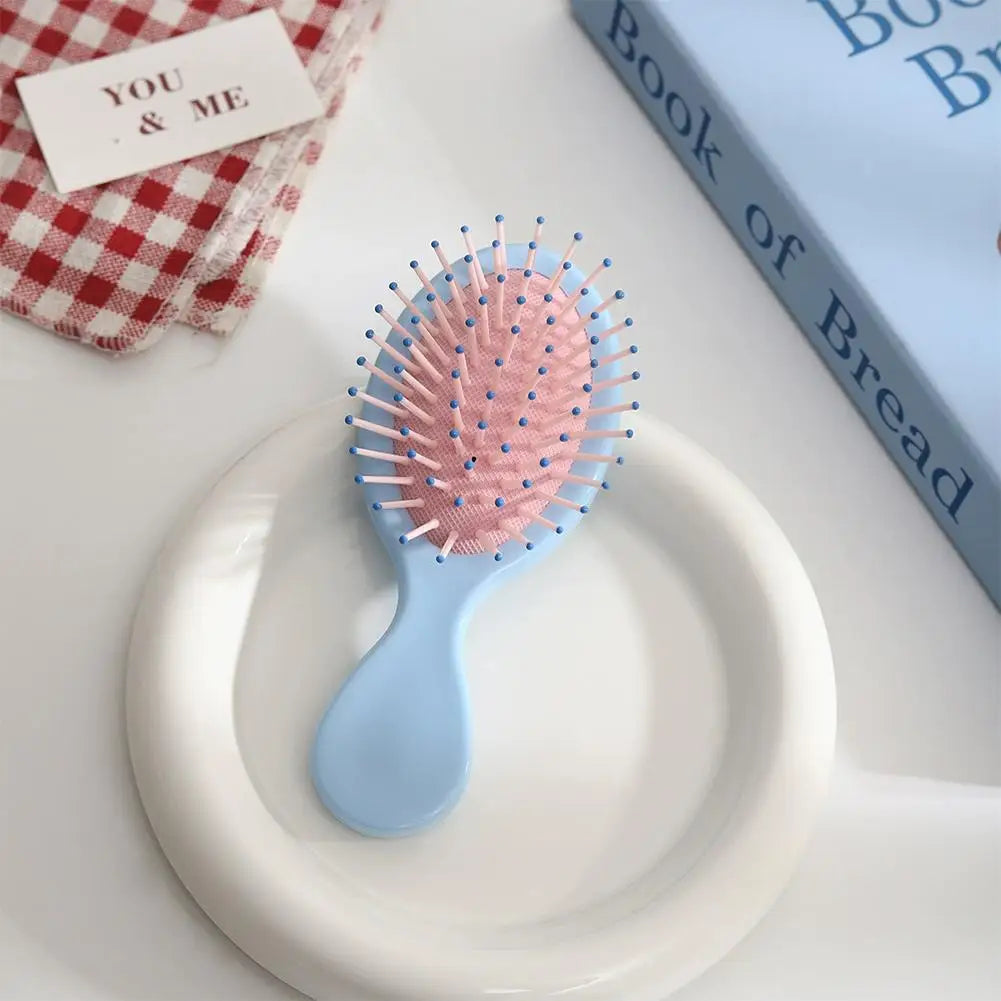 Mini Travel Detangling Hair Brush – Air Cushion Oval Brush for Wet & Dry Hair, Scalp Massage, Women & Girls Peaceful Pleasures Health and Wellness