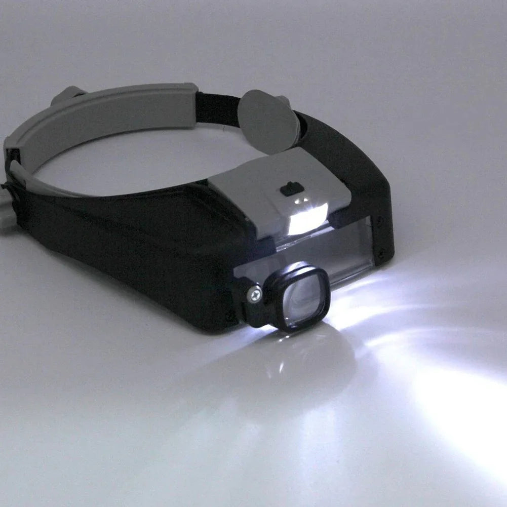 Adjustable LED Head Mounted Bifocal Magnifier Glasses 1.5X 6X 8X Left Right for Reading Craft Inspection Model Building Peaceful Pleasures Health and Wellness
