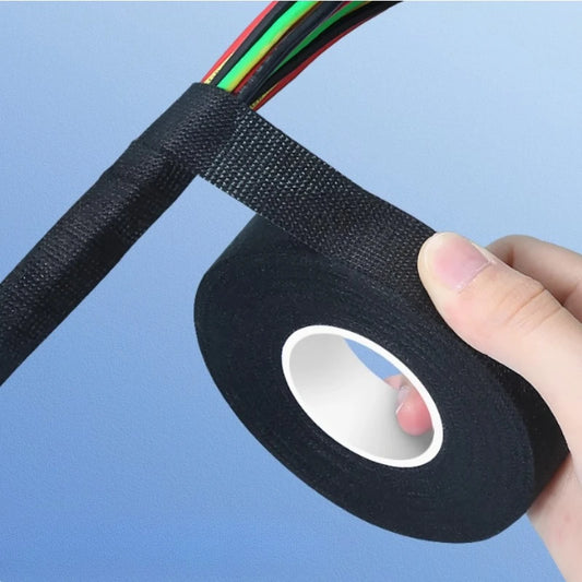 Flame Retardant Cloth Tape 105°C | Wiring Harness 15M Automotive Wiring Tape Peaceful Pleasures Health and Wellness Black 9mm 30M- (2 roll)